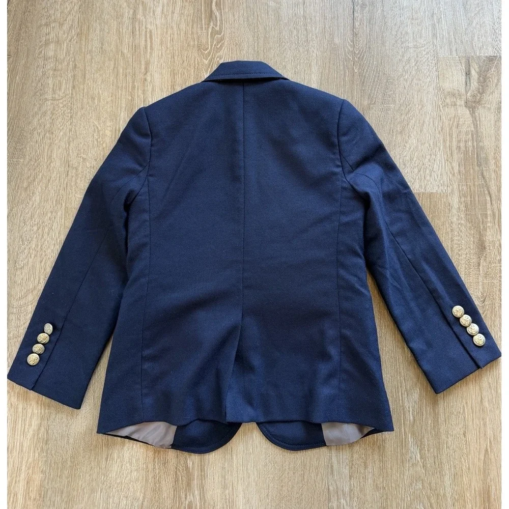 Crewcuts Navy Blue Boys Blazer with gold buttons Size 4-5 Wool Blend